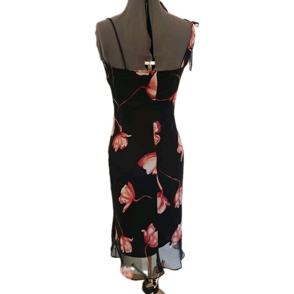 Blind date Y2k dress asymmetrical small black pink midi - Picture 2 of 7